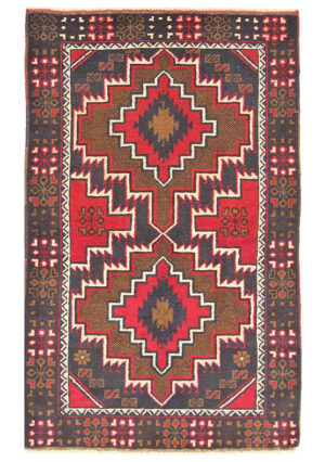 Handwoven Baloch carpet (80x125 cm).