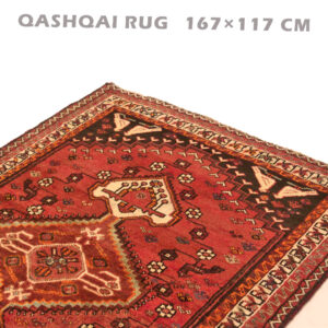 فرش دستبافت قشقایی قرمز(117x167) سانتیمتر