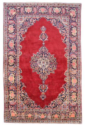 فرش دستبافت کاشان آنتیک(136×198)سانتیمترکهنه صد ساله
