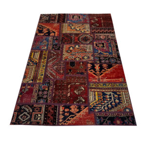 فرش تیکه دوزی دستبافت (120×185)patchwork