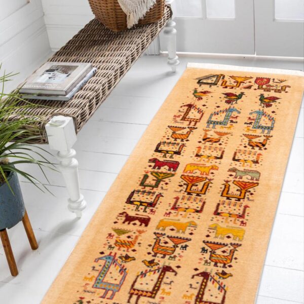 فرش دستبافت قشقایی(48×170)سانتیمتر-2