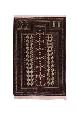 فرش دستبافت پشتی ترکمن(98×119)سانتیمتر-1
