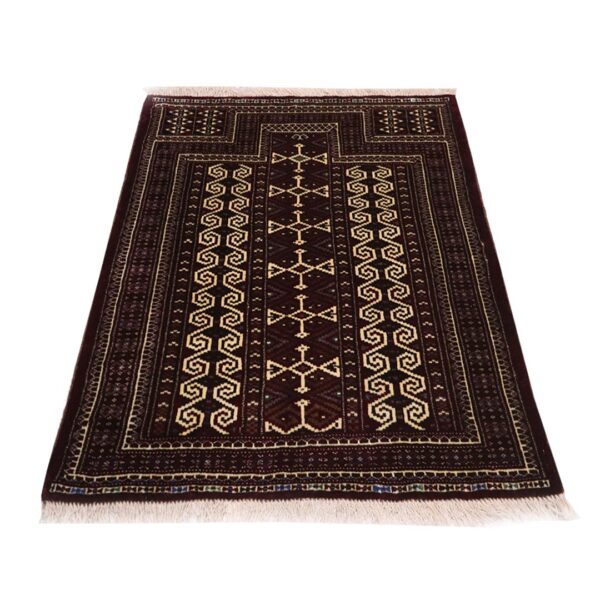 فرش دستبافت پشتی ترکمن(98×119)سانتیمتر-2