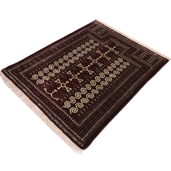 فرش دستبافت پشتی ترکمن(98×119)سانتیمتر-3