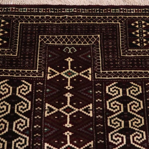 فرش دستبافت پشتی ترکمن(98×119)سانتیمتر-5