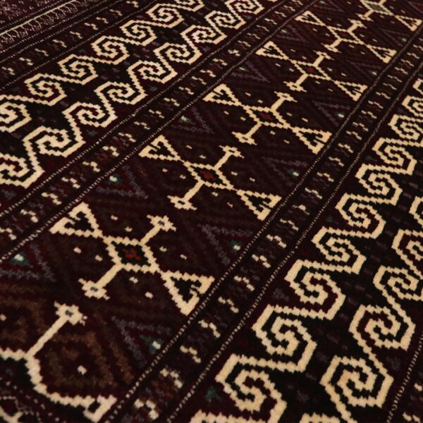 فرش دستبافت پشتی ترکمن(98×119)سانتیمتر-7