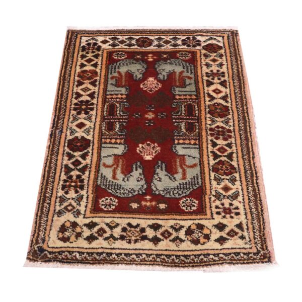 فرش دستبافت پشتی شیراز(57×83)سانتیمتر-2