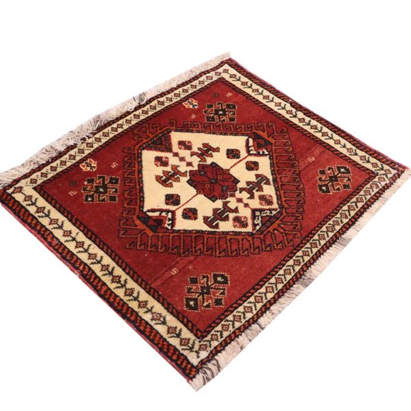 فرش دستبافت پشتی قشقایی(55×63)سانتیمتر-3