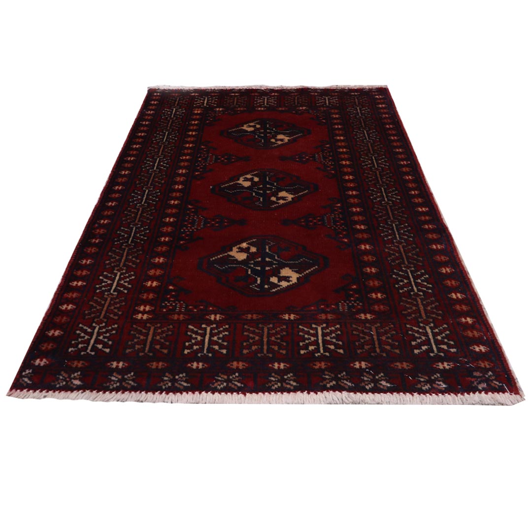 فرش دستبافت پشتی ترکمن(61×90)سانتیمتر-2