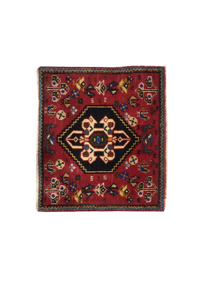 فرش دستبافت پشتی قشقایی(50×57)سانتیمتر-1