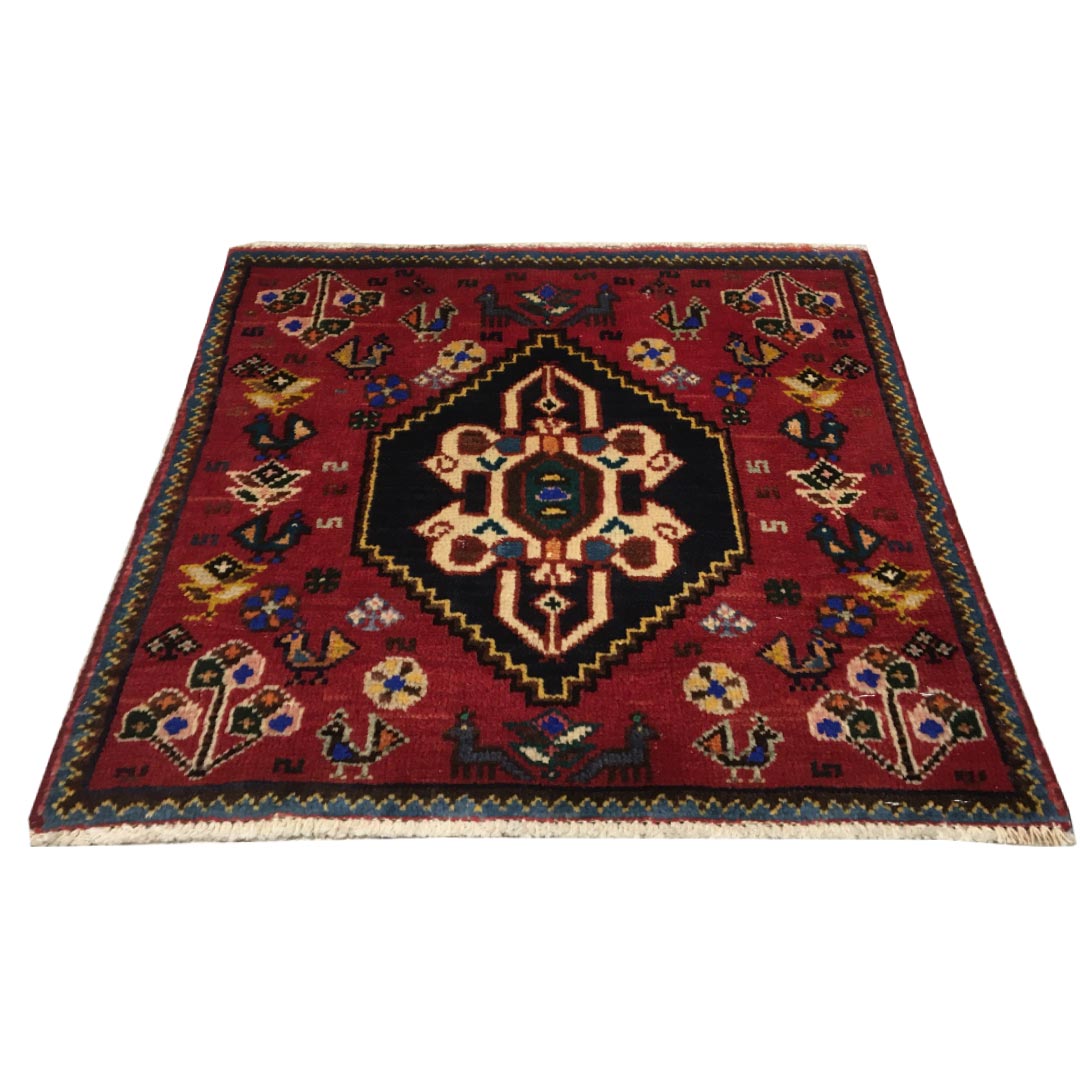 فرش دستبافت پشتی قشقایی(50×57)سانتیمتر-2