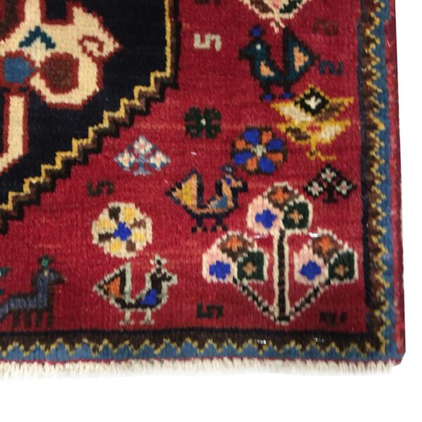 فرش دستبافت پشتی قشقایی(50×57)سانتیمتر-5